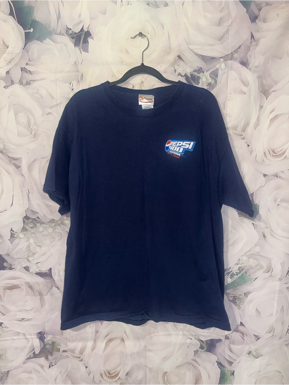 Vintage 2007 Navy Blue Pepsi 400 Daytona NASCAR Race T-shirt XL Chase Authentics